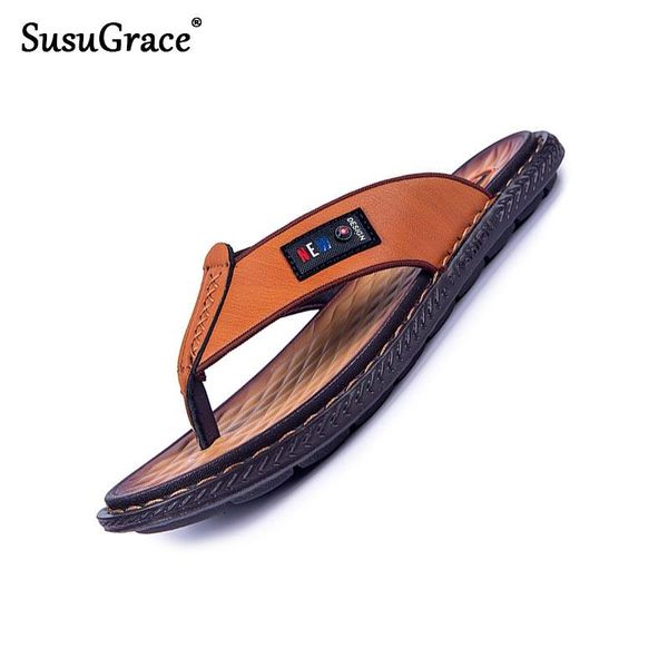 slippers susugrace summer men flip flops casual leather soft fashion trend beach shoes non-slip mens slides, Black
slippers susugrace summer men flip flops casual leather soft fashion trend beach shoes non-slip mens slides, Black