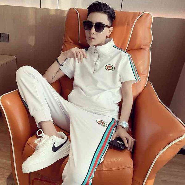 men's tracksuits verão manga curta camiseta masculina wear novo high-end meia casual esportes terno de duas peças labz, Gray
men's tracksuits verão manga curta camiseta masculina wear novo high-end meia casual esportes terno de duas peças labz, Gray