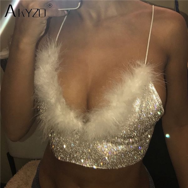 deep neck camis women strap hairy shiny diamante backless fashion crop party night camisole lady g4l4, White
deep neck camis women strap hairy shiny diamante backless fashion crop party night camisole lady g4l4, White