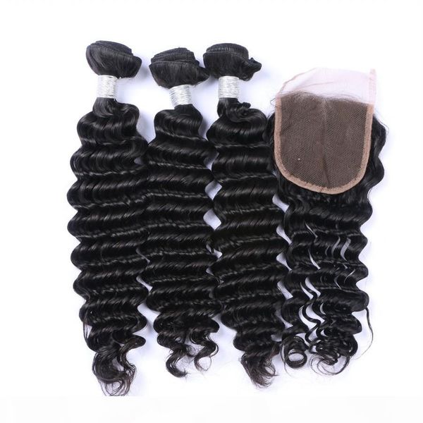 human hair bundles with closure black 1b color 4*4lace closure with 3 bundles 300gram deep wave human hair weaves closure, Black;brown
human hair bundles with closure black 1b color 4*4lace closure with 3 bundles 300gram deep wave human hair weaves closure, Black;brown