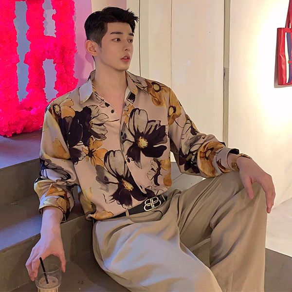men's casual shirts men vintage flower printed niche fashion loose long sleeve male korean style streetwear dress shirt oversize pke8, White;black
men's casual shirts men vintage flower printed niche fashion loose long sleeve male korean style streetwear dress shirt oversize pke8, White;black