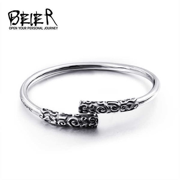 beier china style luxury brand men vintage cuff bracelet quality stainless steel bangle fashion jewelry brg-001 q0717, Black
beier china style luxury brand men vintage cuff bracelet quality stainless steel bangle fashion jewelry brg-001 q0717, Black