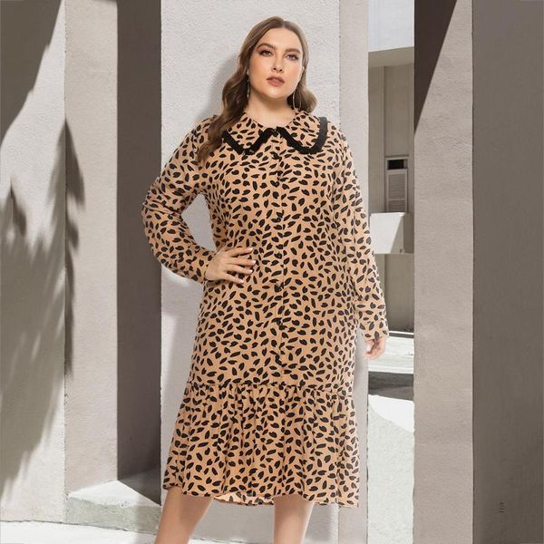 casual dresses ladies spring and autumn large profile sweet doll collar loose leopard print dress street fashion korean 5xl, Black;gray
casual dresses ladies spring and autumn large profile sweet doll collar loose leopard print dress street fashion korean 5xl, Black;gray