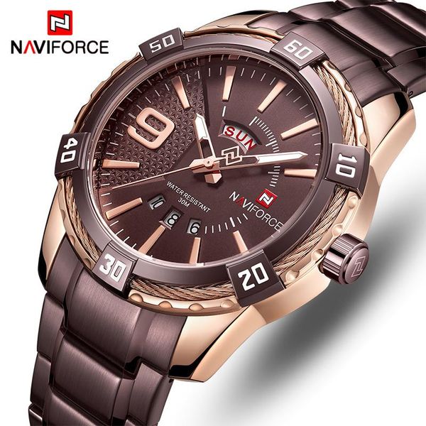 wristwatches naviforce luxury men watch brand fashion business men's watches waterproof wrist male date quartz clock reloj hombre, Slivery;brown
wristwatches naviforce luxury men watch brand fashion business men's watches waterproof wrist male date quartz clock reloj hombre, Slivery;brown