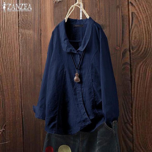 women's blouses & shirts plus size asymmetrical linen blouse 2021 zanzea fashion button long sleeve female casual lapel blusas tunic, White
women's blouses & shirts plus size asymmetrical linen blouse 2021 zanzea fashion button long sleeve female casual lapel blusas tunic, White