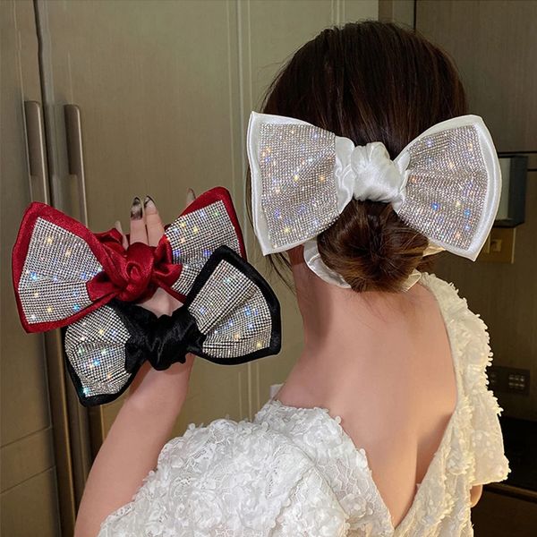 fashion rhinestone scrunchies for girl big bow hair tie women elegant ponytail holder hair accessories european american, Slivery;white
fashion rhinestone scrunchies for girl big bow hair tie women elegant ponytail holder hair accessories european american, Slivery;white