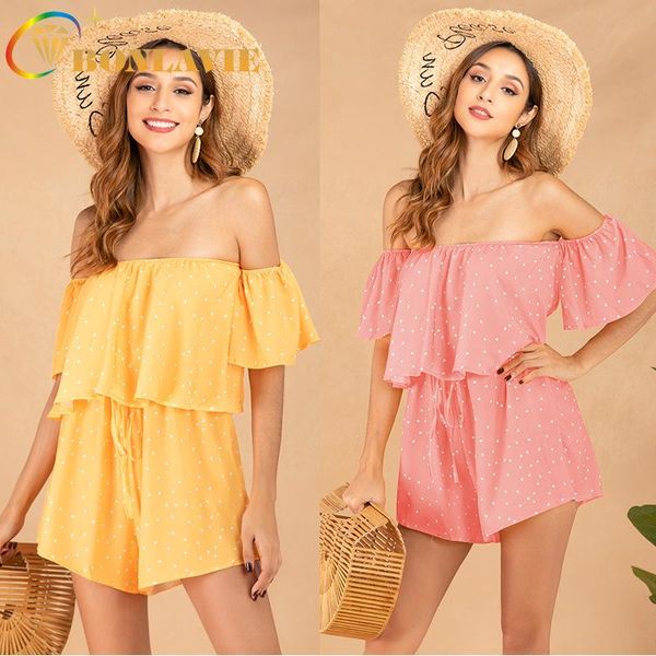 women's jumpsuits & rompers women jumpsuit yellow pink color white dot print short sleeve slash neck chiffon clothing length trousers l, Black;white
women's jumpsuits & rompers women jumpsuit yellow pink color white dot print short sleeve slash neck chiffon clothing length trousers l, Black;white