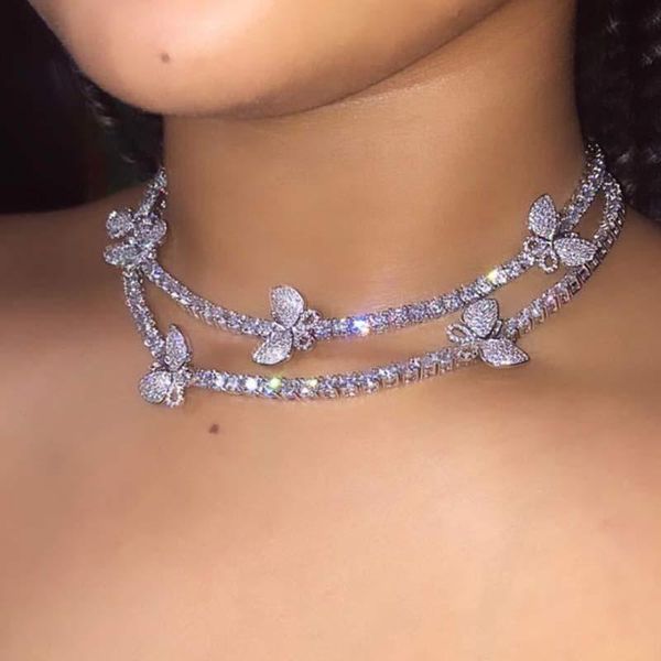 chokers korean shiny butterfly crystal choker necklaces for women luxury rhinestone tennis chain trendy wedding jewelry gift, Golden;silver
chokers korean shiny butterfly crystal choker necklaces for women luxury rhinestone tennis chain trendy wedding jewelry gift, Golden;silver