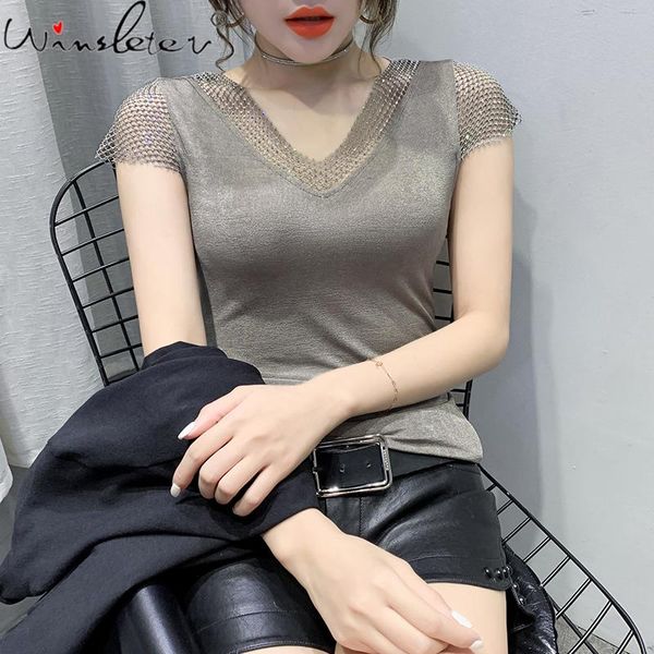 women's t-shirt summer fashion elastic foreign style v-neck short-sleeved female heavy industry drilling half-sleeved 2021 t13805a, White
women's t-shirt summer fashion elastic foreign style v-neck short-sleeved female heavy industry drilling half-sleeved 2021 t13805a, White