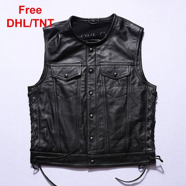 men's vests genuine leather cowhide rock motorcycle biker vest cargo sleeveless jackets coats rope design dhl/tnt, Black;white
men's vests genuine leather cowhide rock motorcycle biker vest cargo sleeveless jackets coats rope design dhl/tnt, Black;white