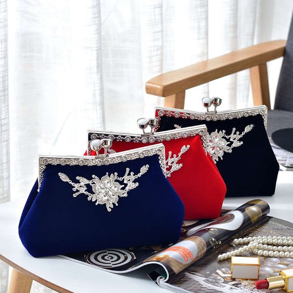 hbp luxurys designers fashionable and sweet flannel inlaid diamond banquet handbag lady's bag