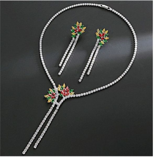 fashion up-market diamond crystal zircon stone wedding bride set necklace earings 62.3n, Silver
fashion up-market diamond crystal zircon stone wedding bride set necklace earings 62.3n, Silver