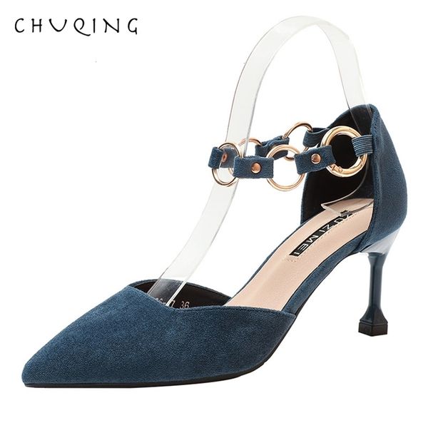 chuqing fashion pointed high heels female 2019 spring new shallow mouth word buckle with women's shoes, Black
chuqing fashion pointed high heels female 2019 spring new shallow mouth word buckle with women's shoes, Black