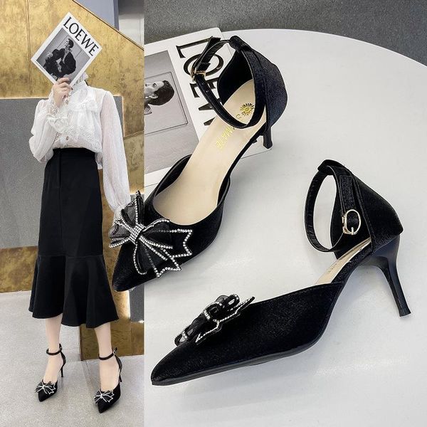 sandals summer women shoes pointed toe with buckle high heels pumps wedding tenis feminino side zapatos mujer, Black
sandals summer women shoes pointed toe with buckle high heels pumps wedding tenis feminino side zapatos mujer, Black