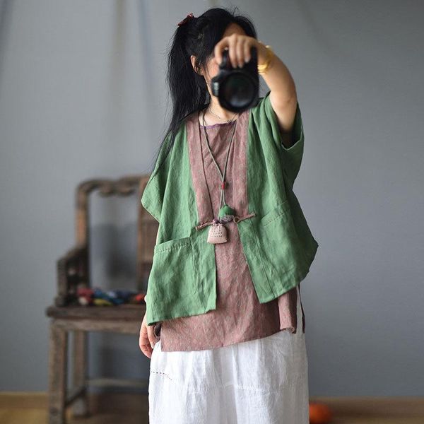 women's vests women spring autumn patchwork linen sleeveless ladies single button spliced flax vest female retro 2021, Black;white
women's vests women spring autumn patchwork linen sleeveless ladies single button spliced flax vest female retro 2021, Black;white