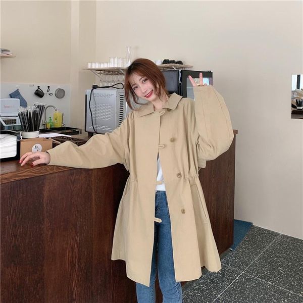 women's trench coats real s cost-effective autumn korean style simple lapel drawers, Tan;black
women's trench coats real s cost-effective autumn korean style simple lapel drawers, Tan;black