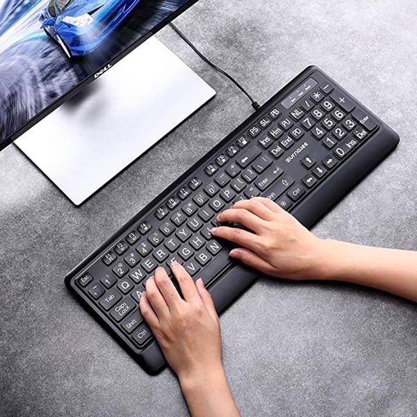 keyboards usb wired backlit keyboard big print letter with white illuminated led 104 keys standard full size
keyboards usb wired backlit keyboard big print letter with white illuminated led 104 keys standard full size