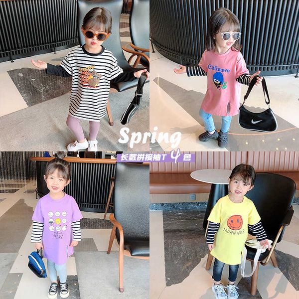spring wear 2021 new children's korean t-shirt baby's girl's long fake two piece splicing skirt t, Black;white
spring wear 2021 new children's korean t-shirt baby's girl's long fake two piece splicing skirt t, Black;white