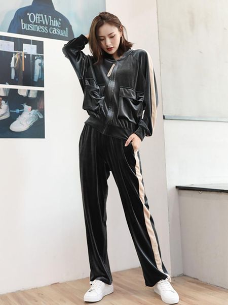 running sets 2021 spring and autumn style western port leisure gold velvet suit women's fashion tide brand two-piece sportswe, Black;blue
running sets 2021 spring and autumn style western port leisure gold velvet suit women's fashion tide brand two-piece sportswe, Black;blue