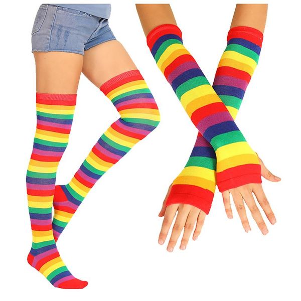 sports gloves colorful rainbow stockings thigh knee socks warm striped arm warmer christmas gifts women lolita cosplay costume, Black
sports gloves colorful rainbow stockings thigh knee socks warm striped arm warmer christmas gifts women lolita cosplay costume, Black