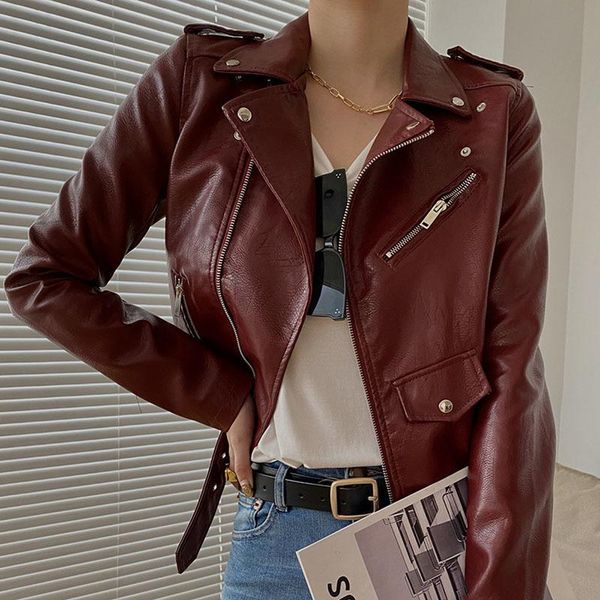women's leather & faux korean slim soft women jacket plus belt lapel long sleeve motorcycle pu blue coat ladies casual biker autumn, Black
women's leather & faux korean slim soft women jacket plus belt lapel long sleeve motorcycle pu blue coat ladies casual biker autumn, Black