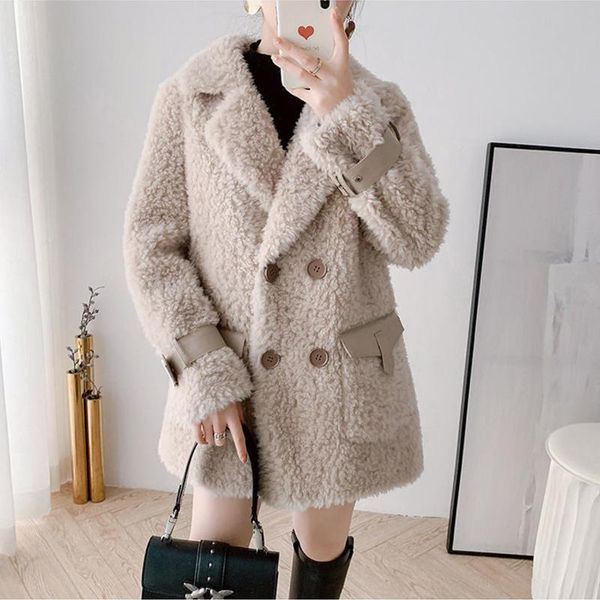 women's fur & faux lamb velvet coat 2021 fall/winter women midlength elegant imitation padded jacket, Black
women's fur & faux lamb velvet coat 2021 fall/winter women midlength elegant imitation padded jacket, Black