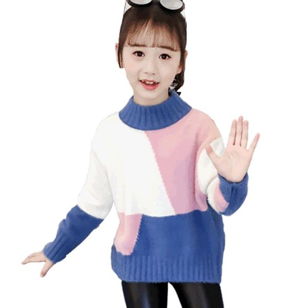 pullover sweater for girls patchwork turtleneck casual style children's winter autumn girl clothes 6 8 10 12 14, Blue
pullover sweater for girls patchwork turtleneck casual style children's winter autumn girl clothes 6 8 10 12 14, Blue