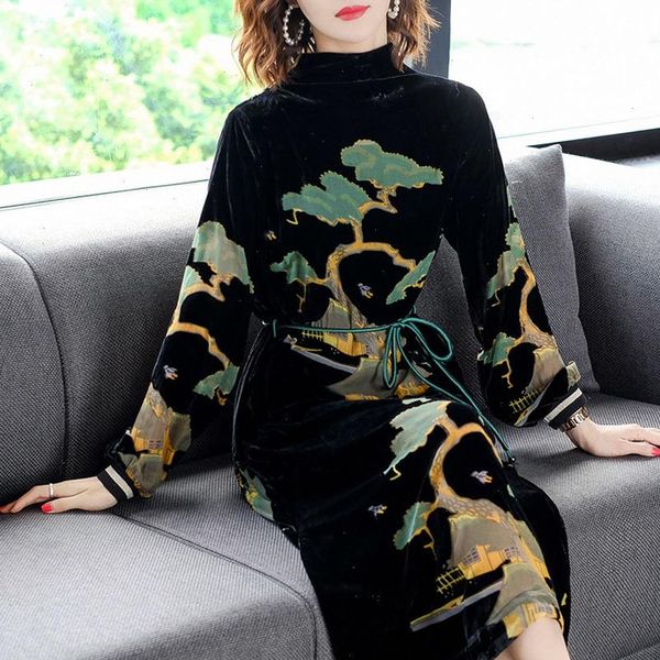2021 female vintage black velvet midi dresses autumn winter 3xl plus size long sleeve elegant women bodycon party vestidos, Black;gray
2021 female vintage black velvet midi dresses autumn winter 3xl plus size long sleeve elegant women bodycon party vestidos, Black;gray
