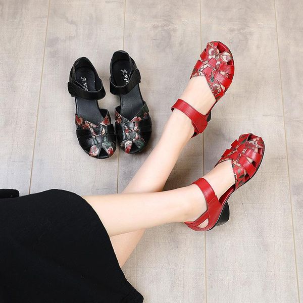 sandals 2021 national style leather retro casual thick heel mother shoes spring and summer square dance fish mouth women, Black
sandals 2021 national style leather retro casual thick heel mother shoes spring and summer square dance fish mouth women, Black