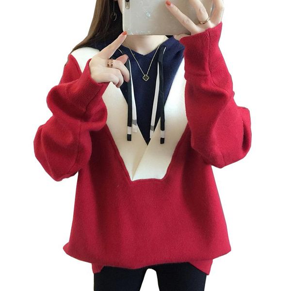 women's hoodies & sweatshirts hooded women 2021 spring autumn fashion long sleeve hoodie patchwork loose tracksuit nw1364, Black
women's hoodies & sweatshirts hooded women 2021 spring autumn fashion long sleeve hoodie patchwork loose tracksuit nw1364, Black