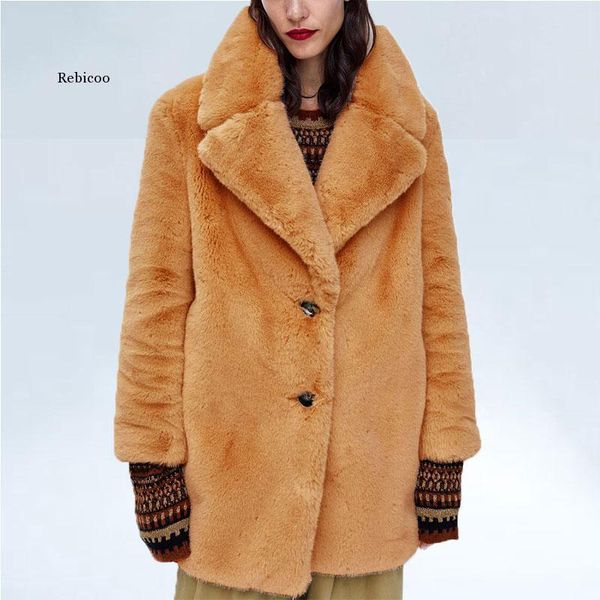 women's fur & faux winter female coat women thick warm turn down collar jacket fashion fluffy loose long sleeve parka, Black
women's fur & faux winter female coat women thick warm turn down collar jacket fashion fluffy loose long sleeve parka, Black