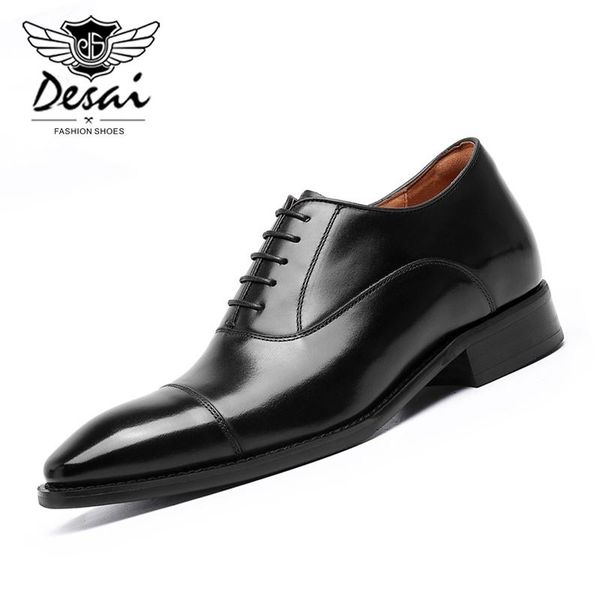 dress shoes desai increased style leather men's classic lace-up gentleman formal wedding layer cowhide shoe oxfords, Black
dress shoes desai increased style leather men's classic lace-up gentleman formal wedding layer cowhide shoe oxfords, Black