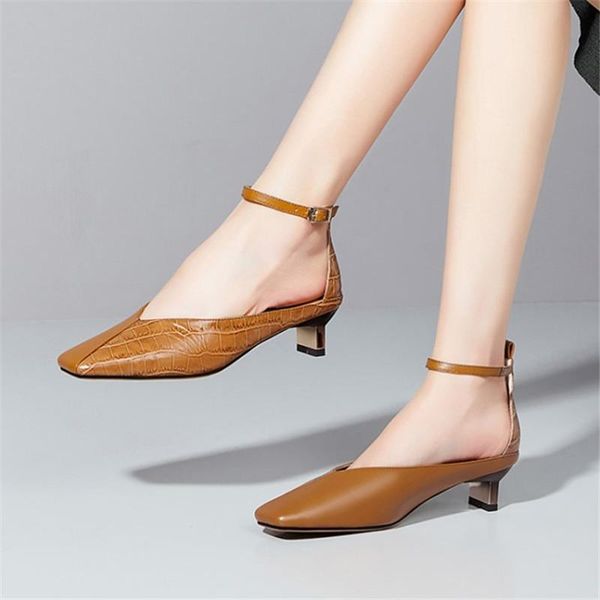 dress shoes pxelena celebrity ins women genuine leather sandals metal kitten heel ankle strap square toe ladies party date, Black
dress shoes pxelena celebrity ins women genuine leather sandals metal kitten heel ankle strap square toe ladies party date, Black