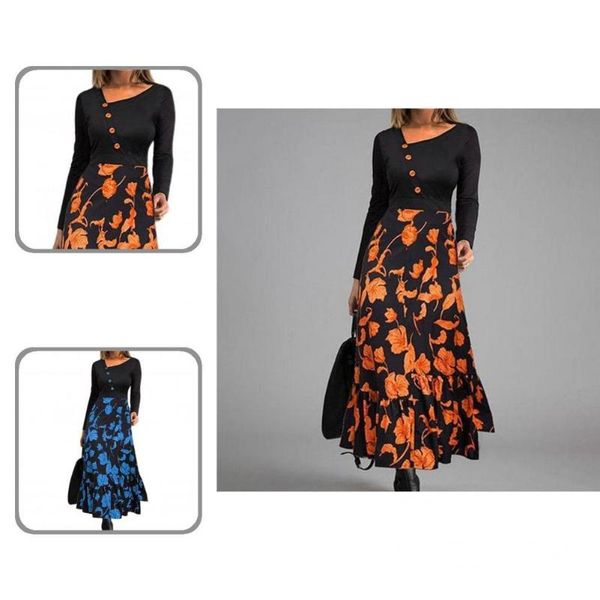 casual dresses fashion party dress waist tight retro flower print patchwork elegant maxi, Black;gray
casual dresses fashion party dress waist tight retro flower print patchwork elegant maxi, Black;gray