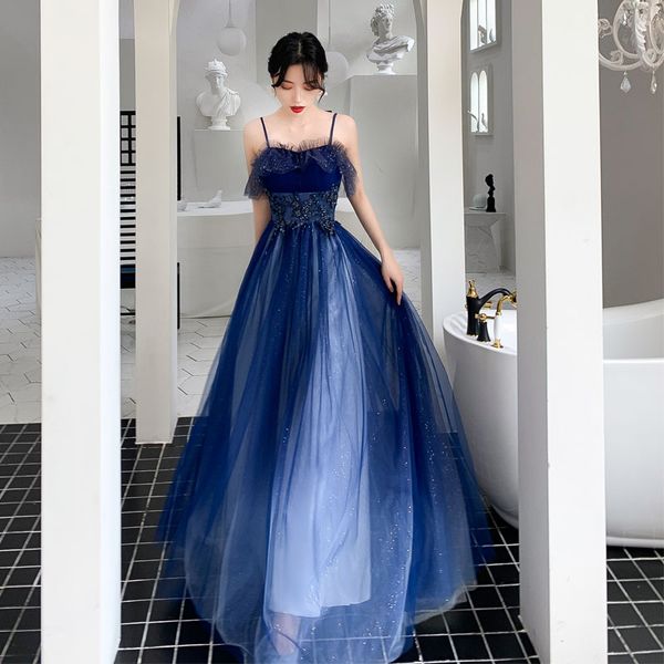 Elegant Spaghetti Strap Agaric Lace Up Strapless Starry Evening Dress Brilliant Appliques Backless Slim Pageant Party Gown, Navy
Elegant Spaghetti Strap Agaric Lace Up Strapless Starry Evening Dress Brilliant Appliques Backless Slim Pageant Party Gown, Navy