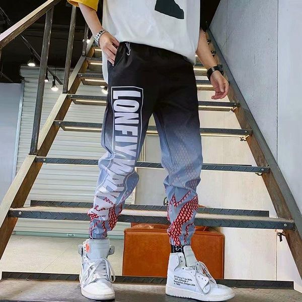 men's pants 2021 korean style streetwear sweatpants mens jogger harem pant man casual elastic waist printed letters men clothing, Black
men's pants 2021 korean style streetwear sweatpants mens jogger harem pant man casual elastic waist printed letters men clothing, Black