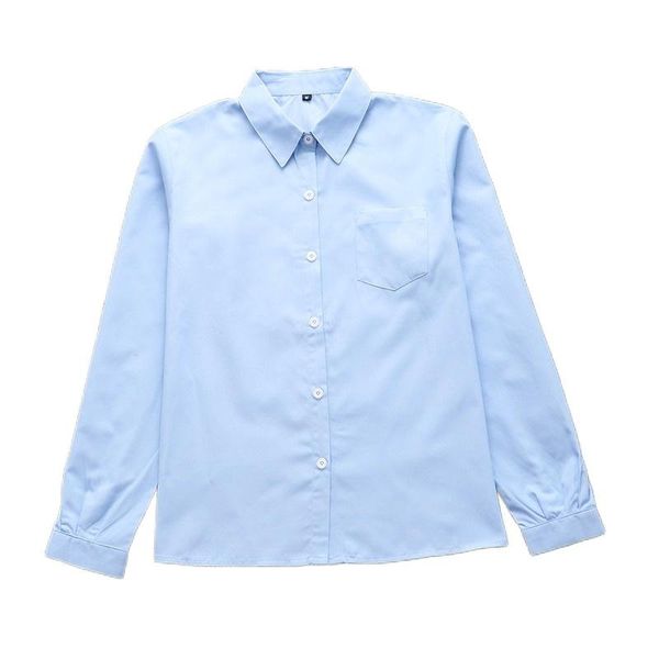 women's blouses & shirts 2021 spring japanese jk uniform long sleeve light blue shirt solid color pointed collar square neck angle, White
women's blouses & shirts 2021 spring japanese jk uniform long sleeve light blue shirt solid color pointed collar square neck angle, White