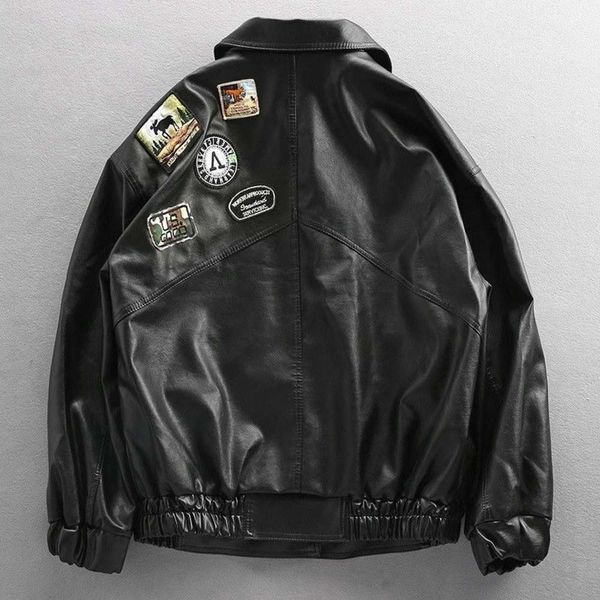 clothes lovers big size fashionable pu coat loose trend jacket spring leather pilot locomotive street man, Black;brown
clothes lovers big size fashionable pu coat loose trend jacket spring leather pilot locomotive street man, Black;brown
