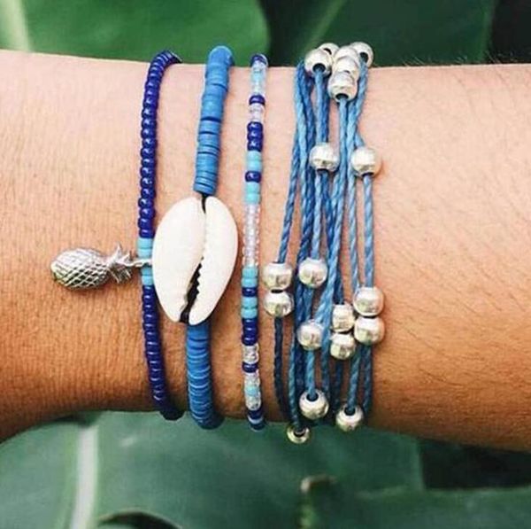 charm bracelets chic personality 5pcs set shell pineapple trendy bracelet adjustable opening bangle bijoux jewelry gift b3146, Golden;silver
charm bracelets chic personality 5pcs set shell pineapple trendy bracelet adjustable opening bangle bijoux jewelry gift b3146, Golden;silver