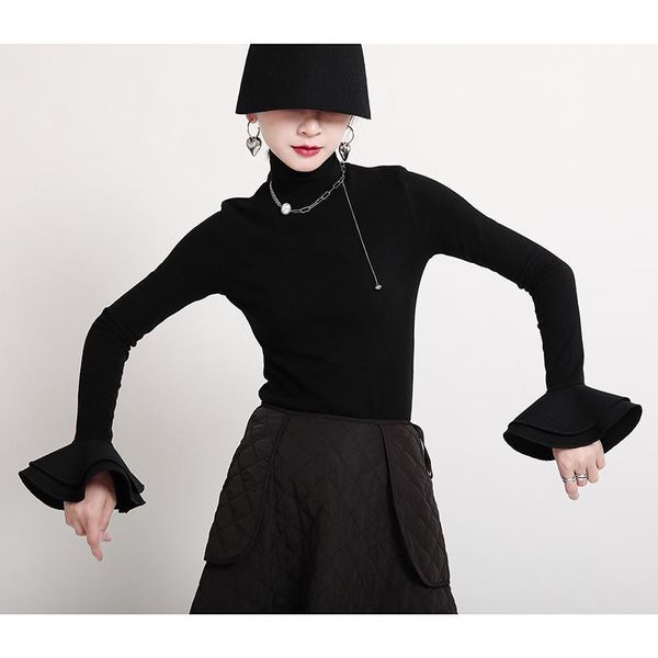 2021 spring y2k women's shirt three-dimensional layered trumpet sleeves double-sided brushed cotton stretch thin high-neck botto, White
2021 spring y2k women's shirt three-dimensional layered trumpet sleeves double-sided brushed cotton stretch thin high-neck botto, White