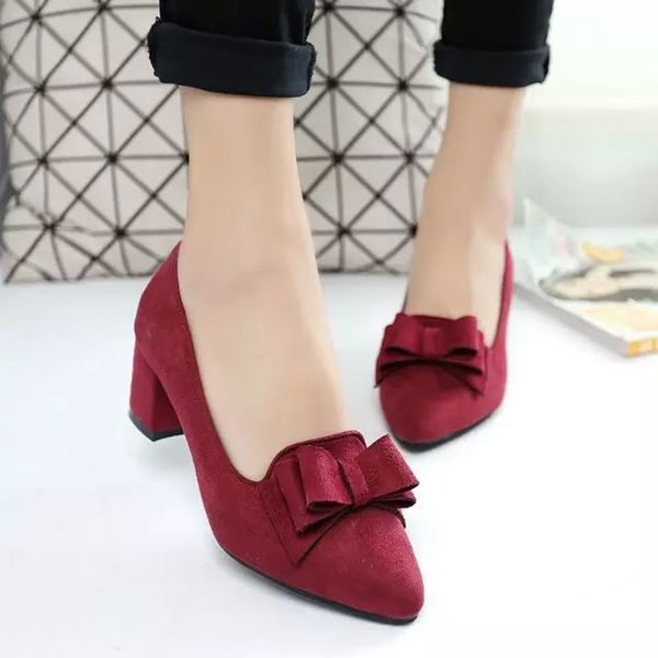 Big Size Women Shoes Pointed Toe Bowtie Boat Shoes Office dress Shoes Woman High Heels Pumps Square Heeled Ladies 2990Dress, Wine red
Big Size Women Shoes Pointed Toe Bowtie Boat Shoes Office dress Shoes Woman High Heels Pumps Square Heeled Ladies 2990Dress, Wine red