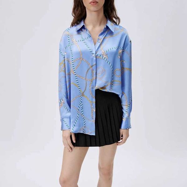 casual spring streetwear blouse women long sleeve floral loose ladies turn down collar shirt 210525, White