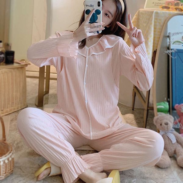 8583 new pregnant women's thin lactation month clothing spicy mother's pure cotton large size autumn, White
8583 new pregnant women's thin lactation month clothing spicy mother's pure cotton large size autumn, White