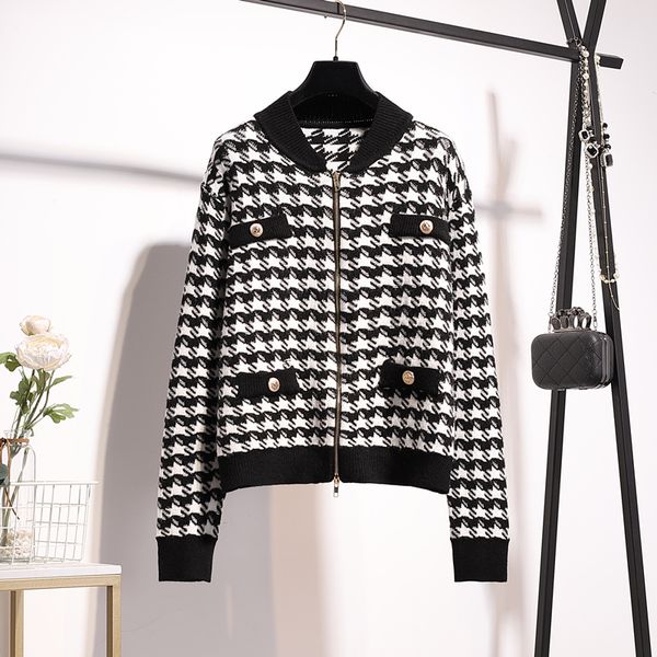 houndstooth tracksuit knitted outfits women stand collar zipper cardigan sweater lantern pants set female loose casual knit suit cqo5, Blue
houndstooth tracksuit knitted outfits women stand collar zipper cardigan sweater lantern pants set female loose casual knit suit cqo5, Blue