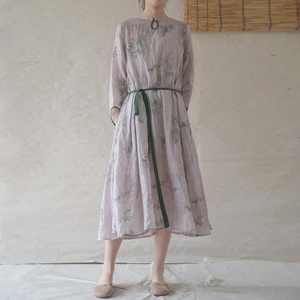casual dresses johnature women vintage bandage ramie print floral robes o-neck seven sleeve 2021 summer chinese style female dress, Black;gray
casual dresses johnature women vintage bandage ramie print floral robes o-neck seven sleeve 2021 summer chinese style female dress, Black;gray