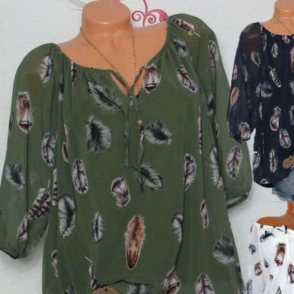 women tunic shirt 2021 summer 3 4 sleeve floral print v neck blouses and with button big size women clothing, White
women tunic shirt 2021 summer 3 4 sleeve floral print v neck blouses and with button big size women clothing, White