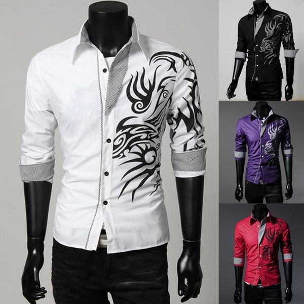 men's casual shirts autumn men shirt loong print turn-down collar cool single-breasted streetwear vintage clothes male, White;black
men's casual shirts autumn men shirt loong print turn-down collar cool single-breasted streetwear vintage clothes male, White;black