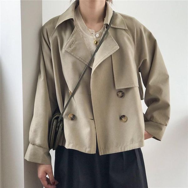 women's jackets korean chic short windbreaker jacket women fashion elegant loose double-breasted coat spring vintage casual long sleeve, Black;brown
women's jackets korean chic short windbreaker jacket women fashion elegant loose double-breasted coat spring vintage casual long sleeve, Black;brown