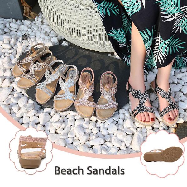 sandals summer style flat flower rhinestone open toe beach zapatos mujer chaussure femme sandalias, Black
sandals summer style flat flower rhinestone open toe beach zapatos mujer chaussure femme sandalias, Black