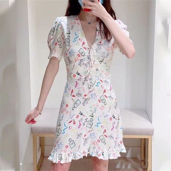 fadan family 2021 summer new design v-neck graffiti printing ruffle lace up waist dress skirt, Black;white
fadan family 2021 summer new design v-neck graffiti printing ruffle lace up waist dress skirt, Black;white